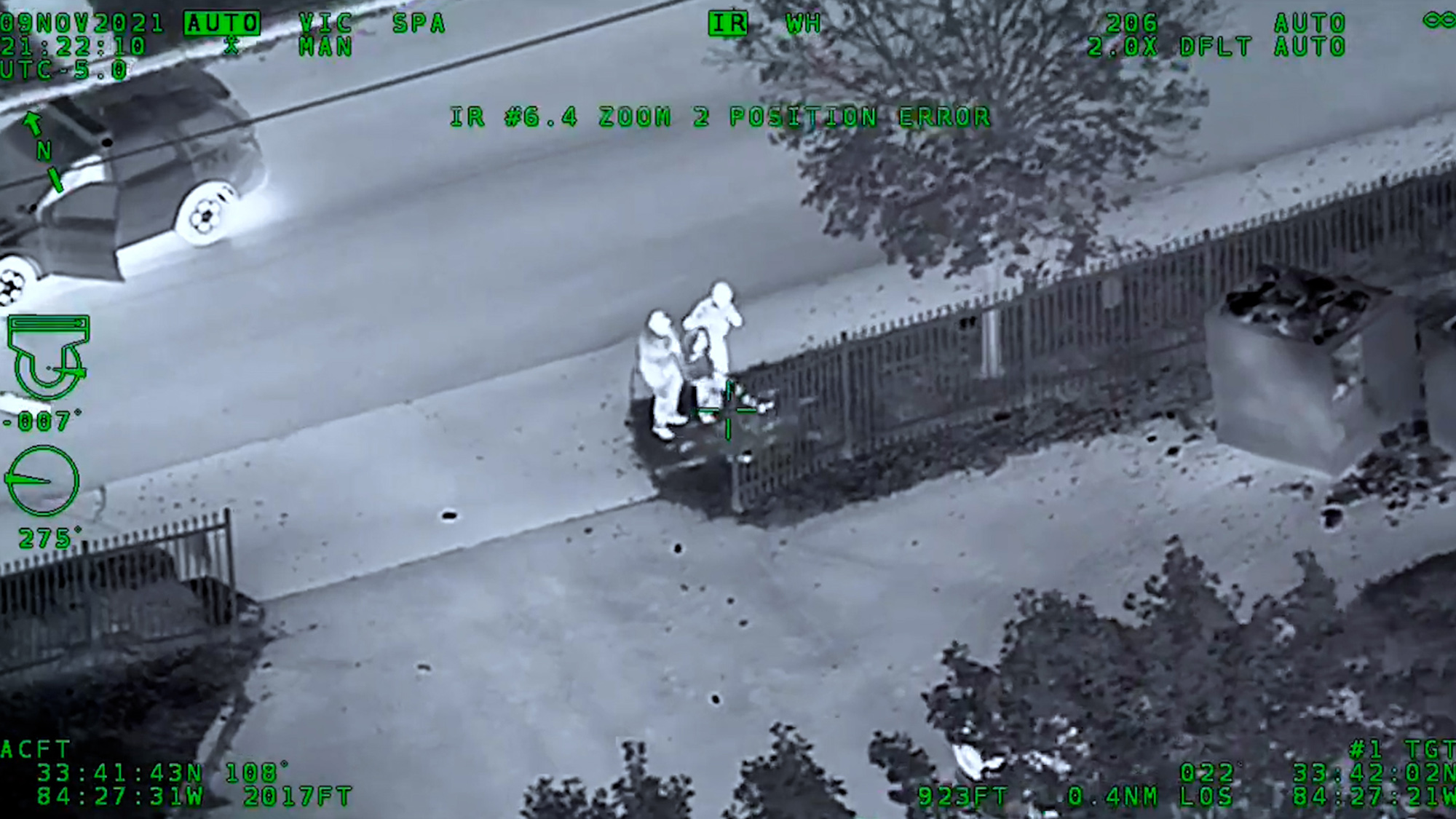 Infared footage shows Atlanta police officers arresting a carjacking suspect on Nov. 9. (Atlanta Police Department/Zenger)