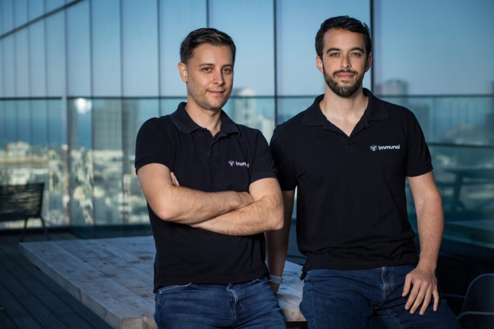 Immunai co-founders Noam Solomon, left, and Luis Voloch. (Courtesy of Immunai)