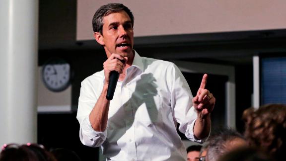 Former Texas congressman Beto O'Rourke gestures during a campaign stop at Keene State College in Keene, N.H., Tuesday, March 19, 2019. O'Rourke announced last week that he'll seek the 2020 Democratic presidential nomination. (AP Photo/Charles Krupa)