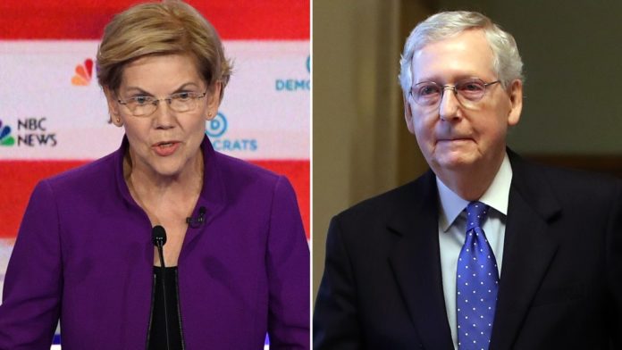 Warren says she has a plan to deal with Mitch McConnell During the first Democratic debate of the 2020 presidential election, Sen. Elizabeth Warren (D-MA) says she has a plan to deal with Senate Majority Leader Mitch McConnell (R-KY).