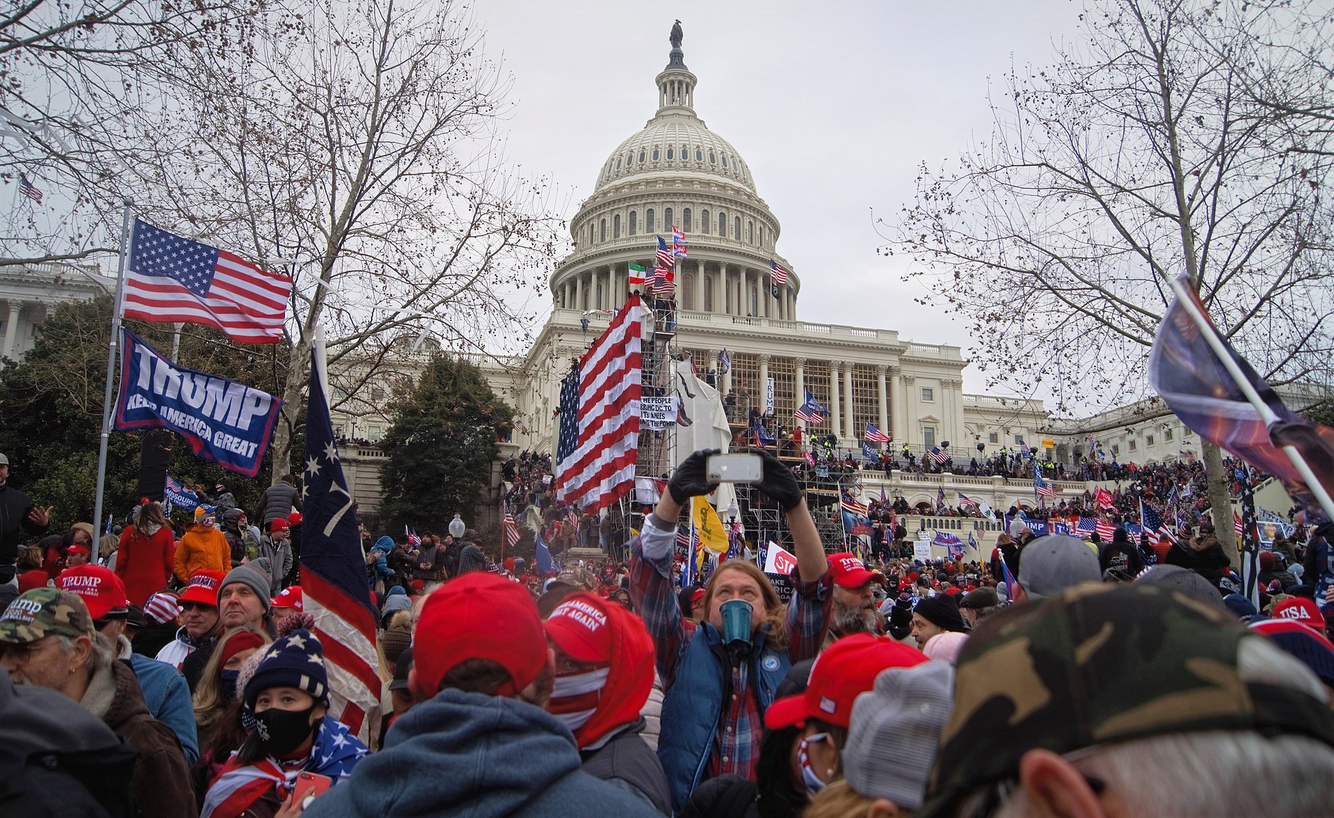 Outside during the US Capitol during the January 6, 2021 attack