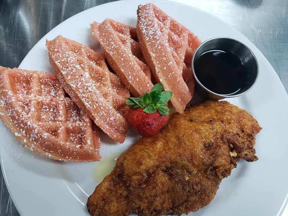 Shugga Hi's Chicken and Strawberry Waffles