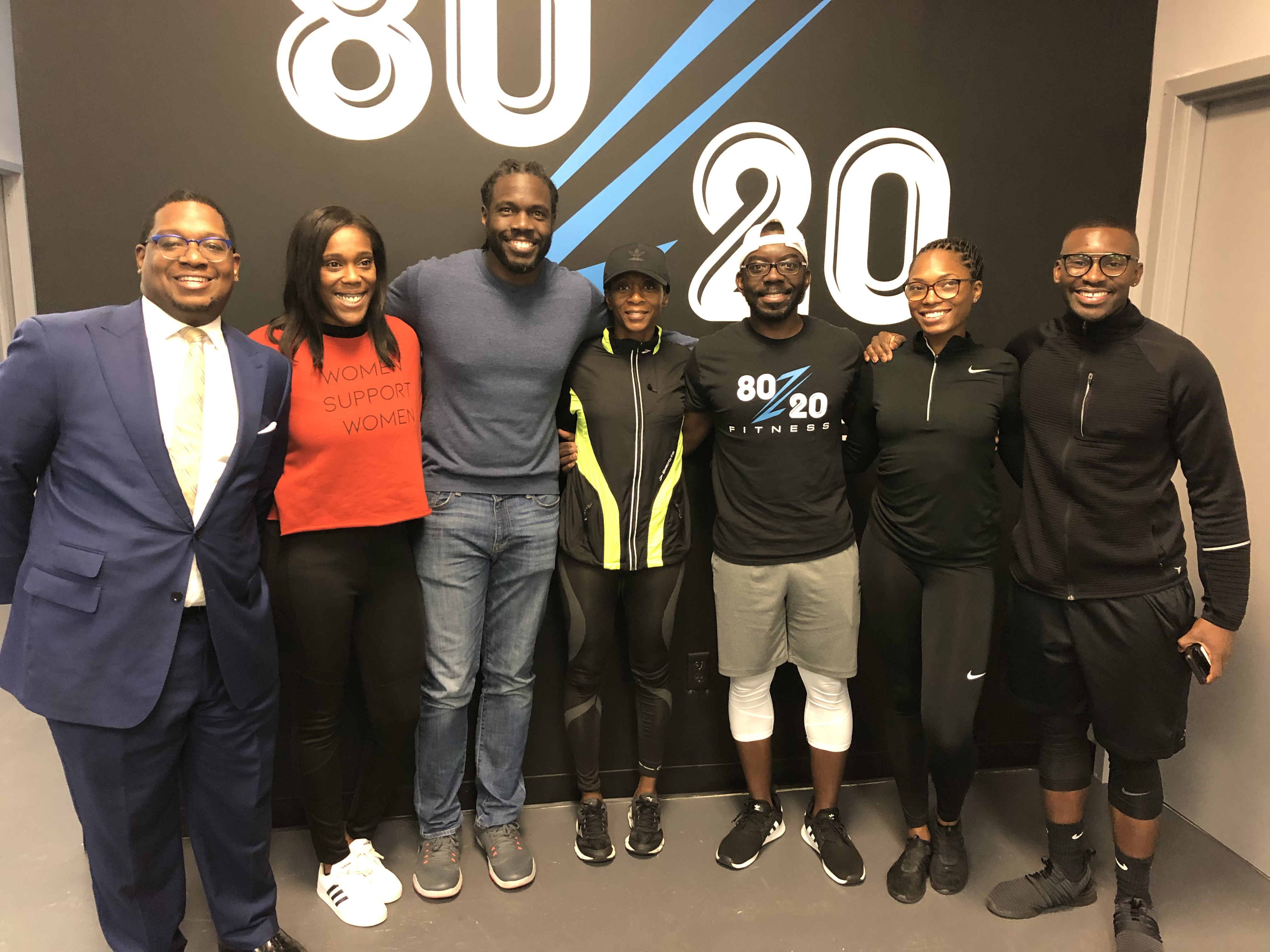 (l-r) Jarrett Strickland, Ashley Brooke James, Marcus Whitney, Tonya Lewis, Isaac Addae, Jade Bazile, Kevin Bazile (Photo by: Jason Luntz)