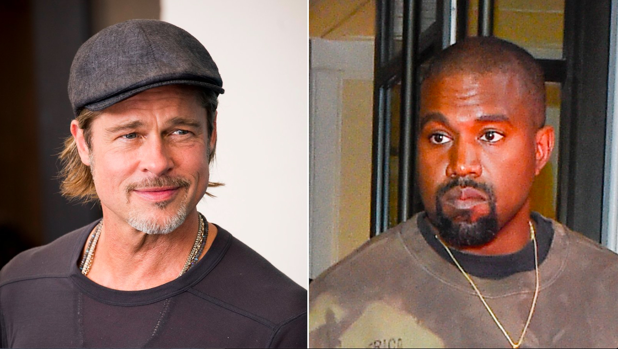 Brad Pitt was in attendance at Kanye West's Sunday Service and it's kind of a head-scratcher.