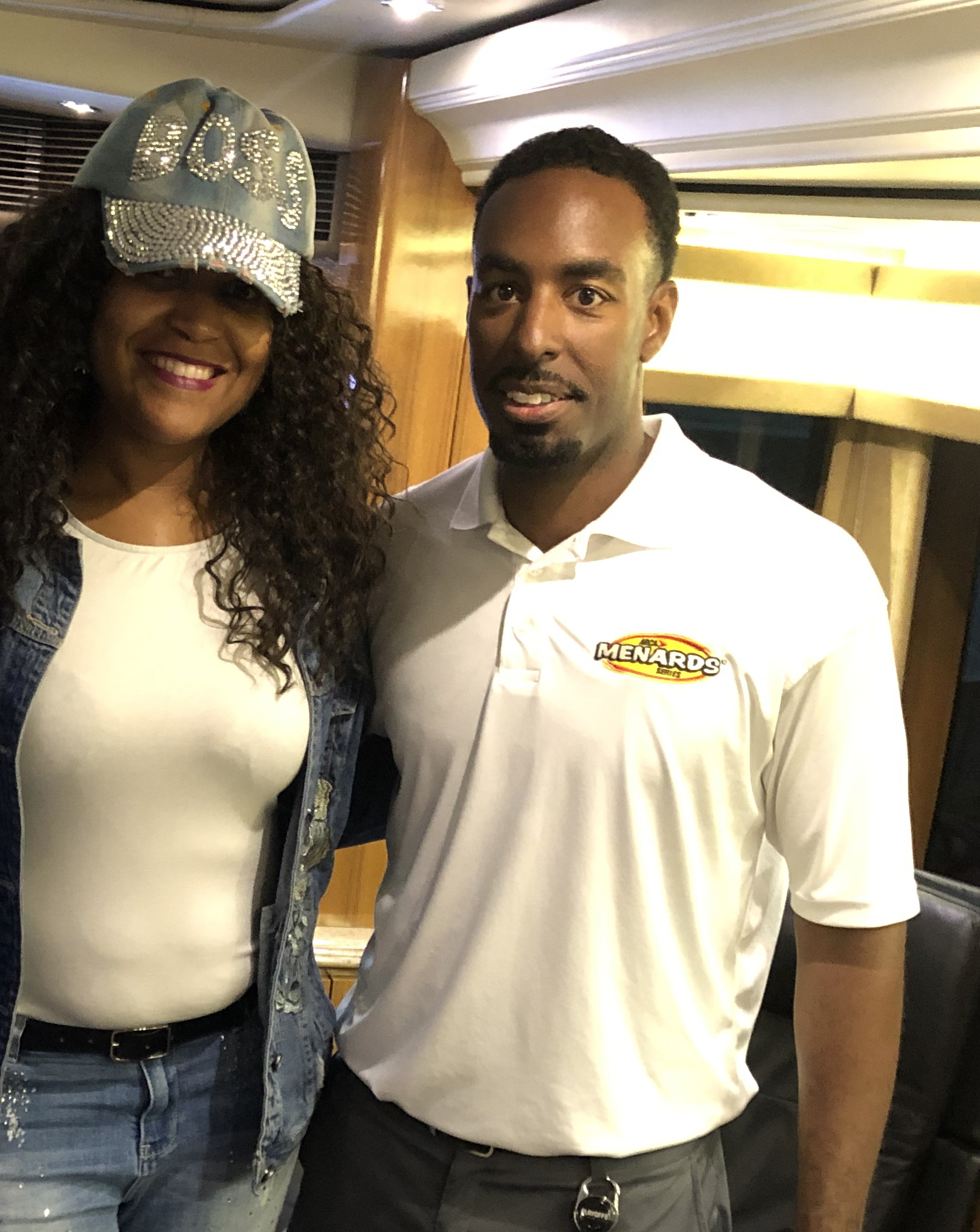 (l-r) Keosha Thomas and NASCAR Managing Director Brandon Thompson