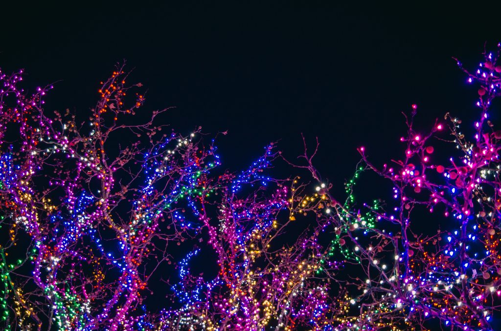 Assorted color string lights.