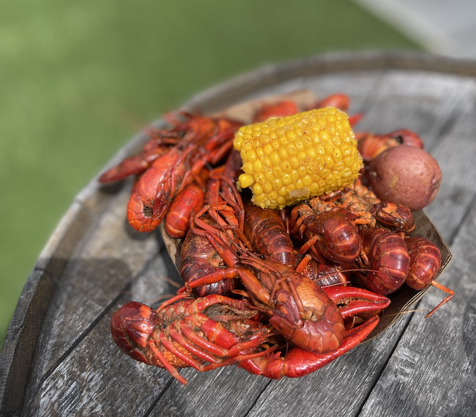 freshly boiled crawfish