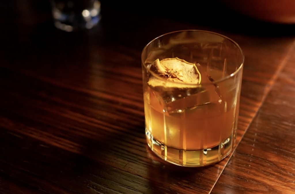 A drink in a glass