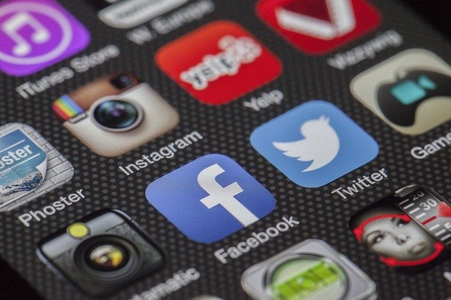 Social media icons all over the screen