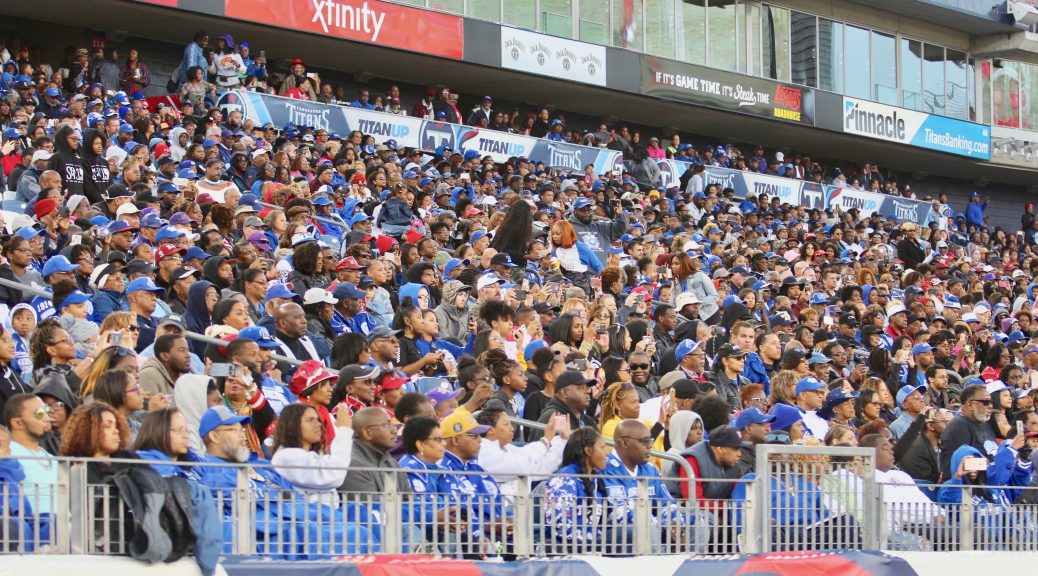 Tennessee State University Fans watch the 2019 Homecoming game in Nissan Stadium. (Photo by: Emmanuel Freeman, TSU Media Relations)