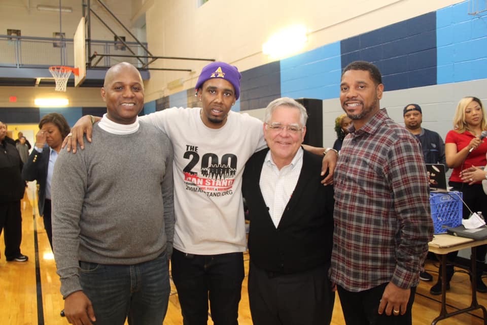 (l - r) Metro Council Liasion and Development Analyst Robert Harris, Com, Community Organizer Otis Carter, Mayor John Cooper, and State Rep. Vincent Dixie (Photo courtesy of Facebook)
