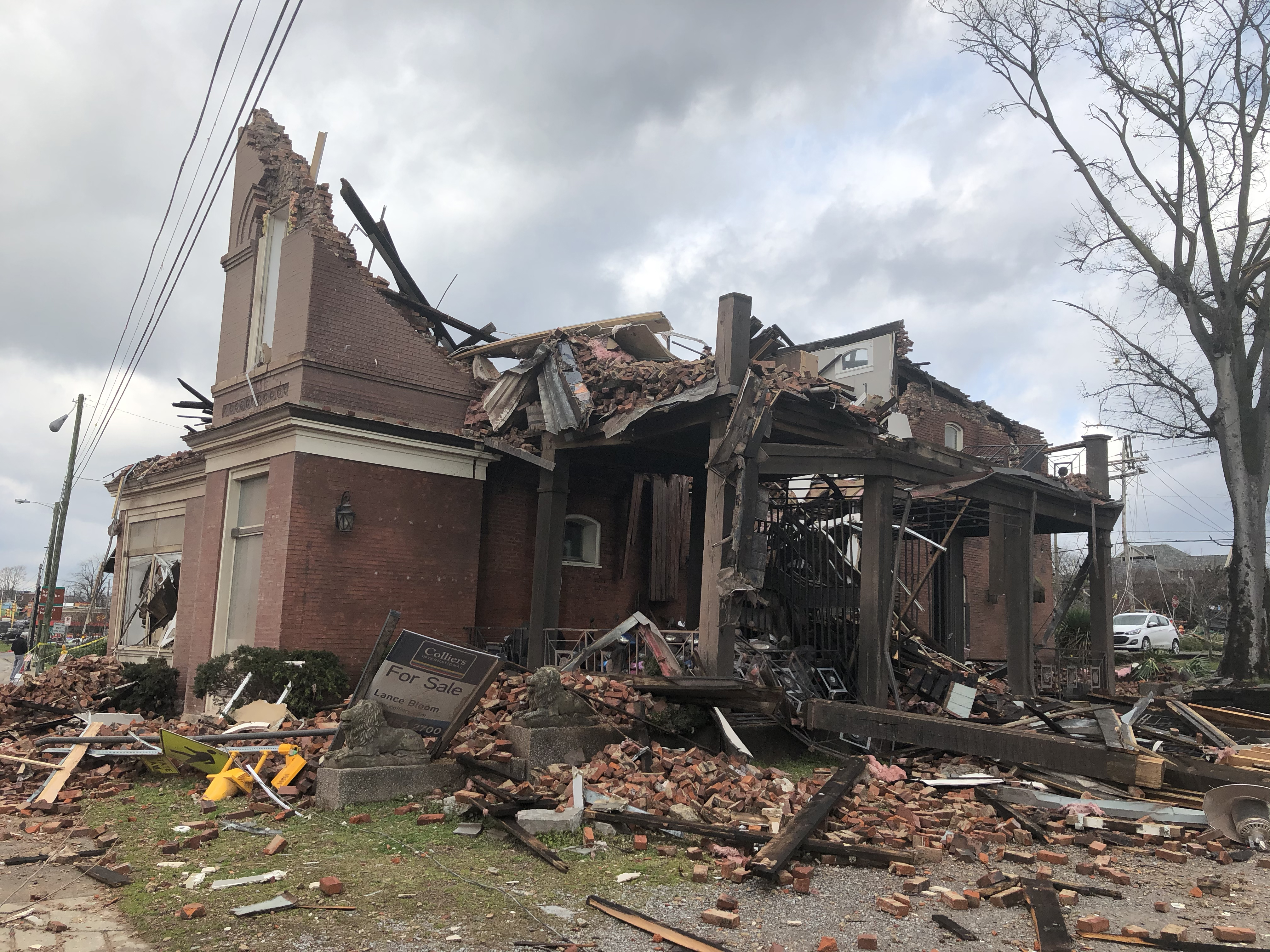 624 Jefferson Street, home of many businesses including Music City Cleaner, The Lab Nashville, and Events @ 624 was one of the most damaged buildings in Germantown. (Photo by: Jason Luntz)