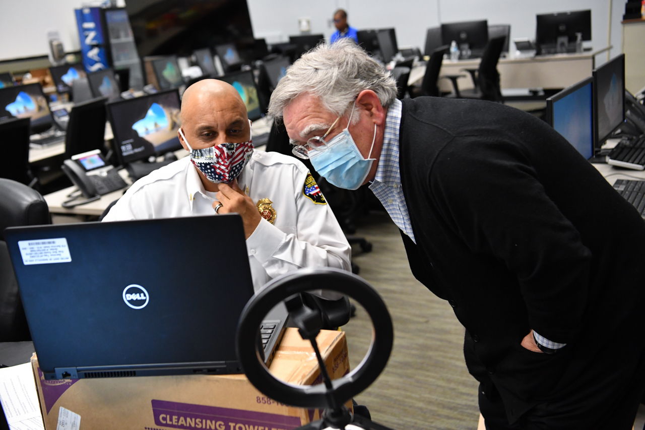 Mayor John Cooper and Director Chief William Swann at OEM
