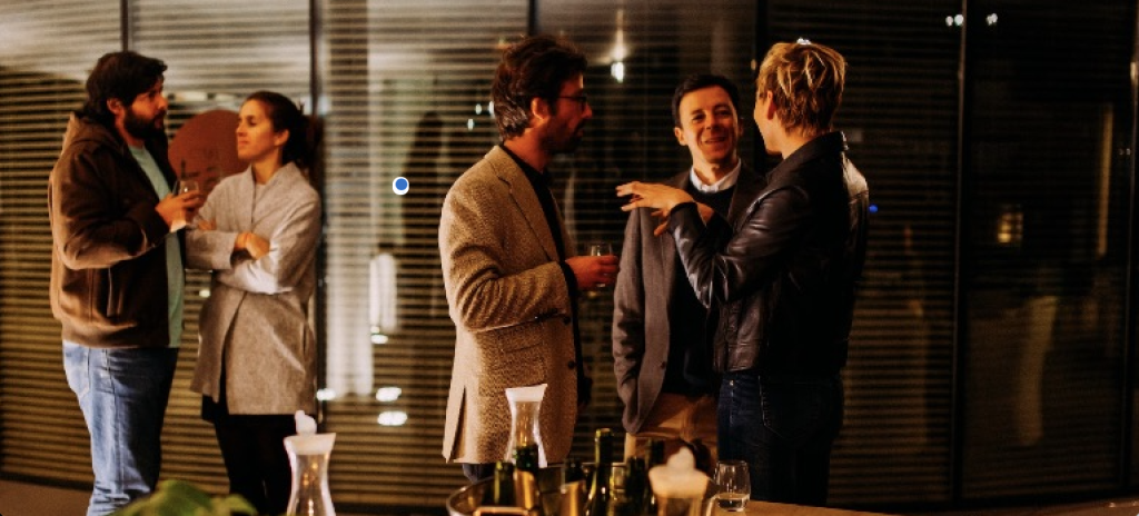 People networking at a business event