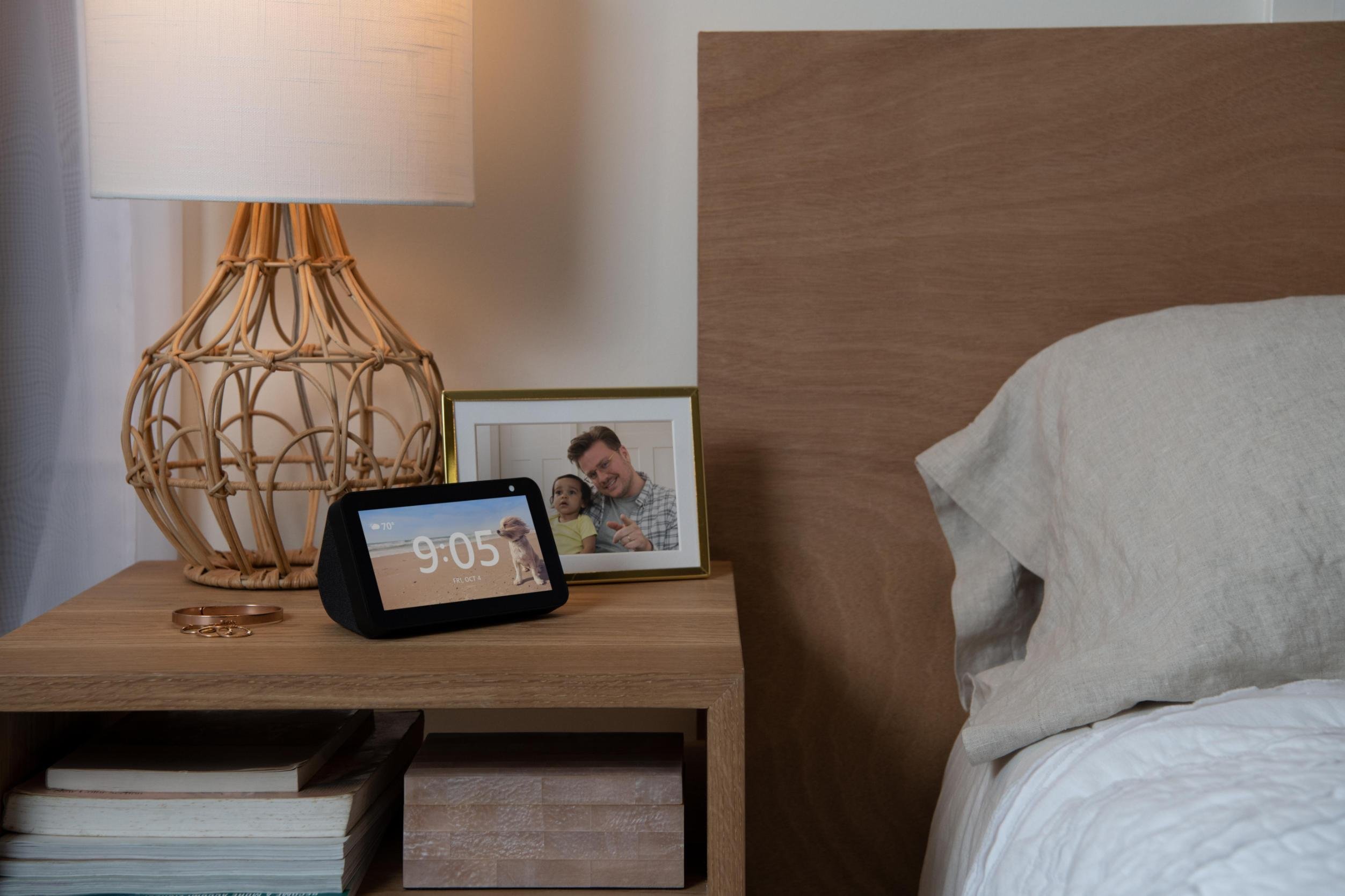 Amazon's Echo Show 5 has a physical shutter to block its front-facing camera.