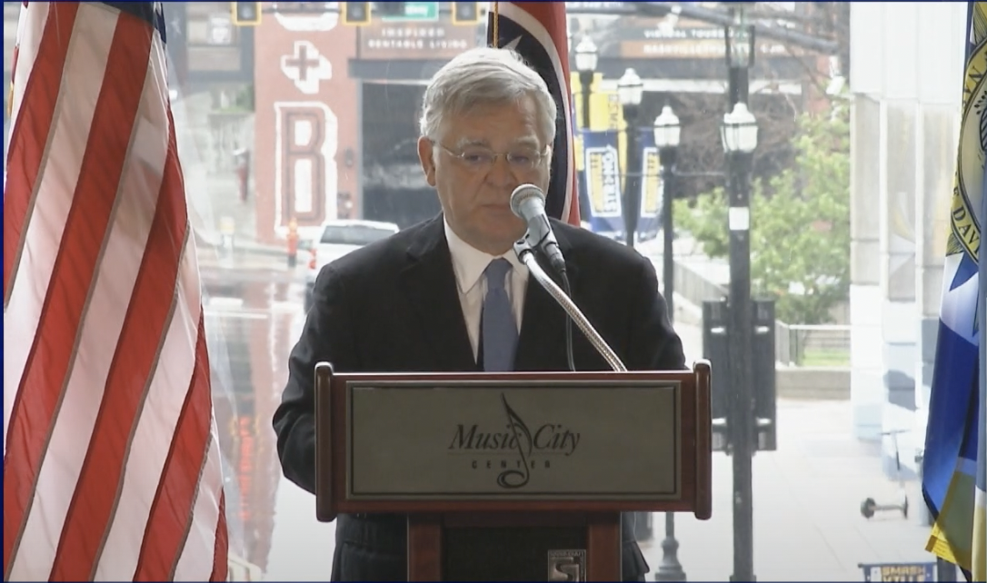 Nashville Mayor John Cooper delivering the State of Metro Address (Screenshot MetroNashville YouTube)