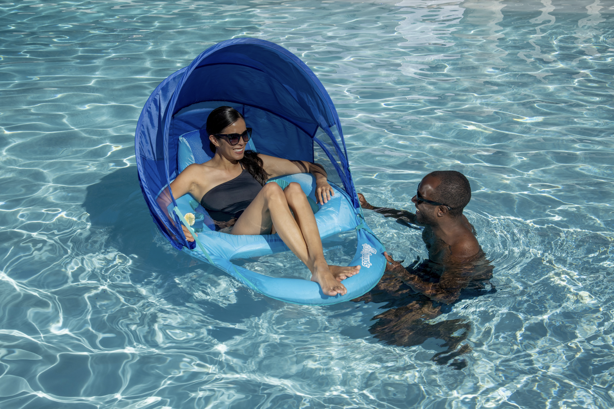 New pool flotation technology inflates three times faster (Photo by: SwimWays)