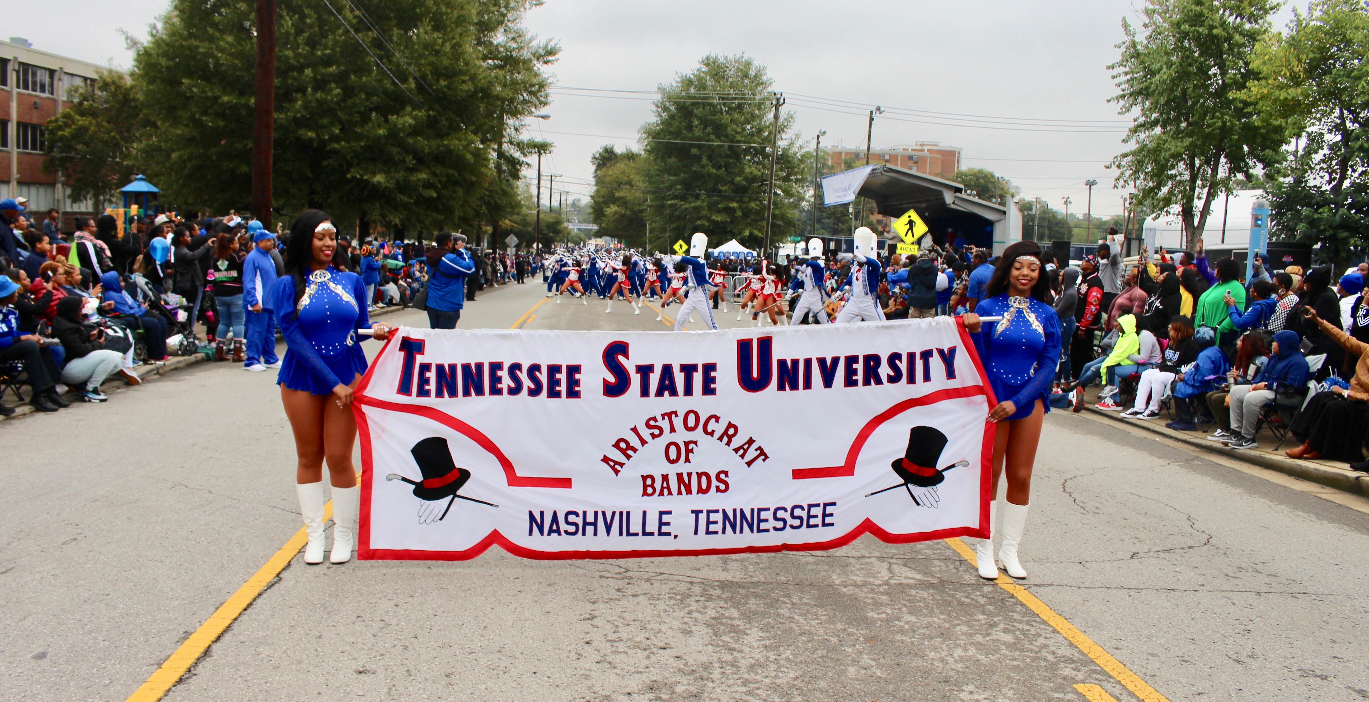 The world-renowned TSU Aristocrat of Bands participates in the Homecoming parade. (Photo by: Emmanuel Freeman, TSU Media Relations)