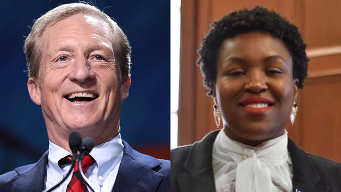 (l-r)Tom Steyer and Tequila Johnson