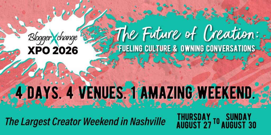 2026 Blogger Xchange XPO promotional banner featuring The Future of Creation theme