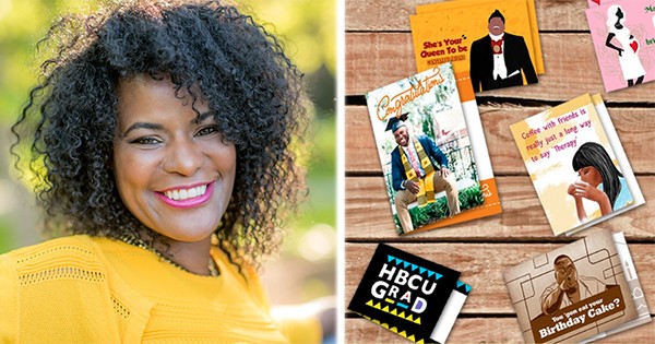 Dr. Dionne Mahaffey and her greeting cards from Culture Greetings (Photo by: blacknews.com)