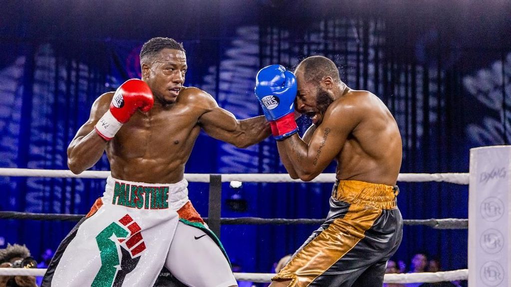 Unbeaten Muhsin Cason, left, in his most recent bout, a third-round knockout of Tristan James. (bxng.tv) 