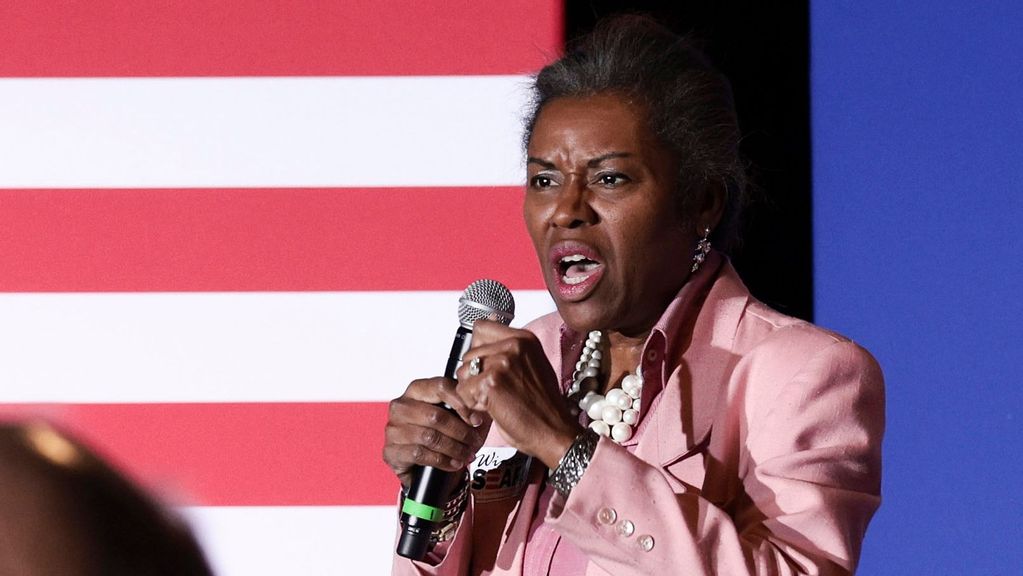 Republican candidate for Lieutenant Governor Winsome Sears speaks at a campaign rally at the Danville Community Market on October 26, 2021, in Danville, Virginia. Virginia Republican gubernatorial candidate Glenn Youngkin is contesting Democratic candidate and former Gov. Terry McAuliffe in the state election on November 2.  (Anna Moneymaker/Getty Images)