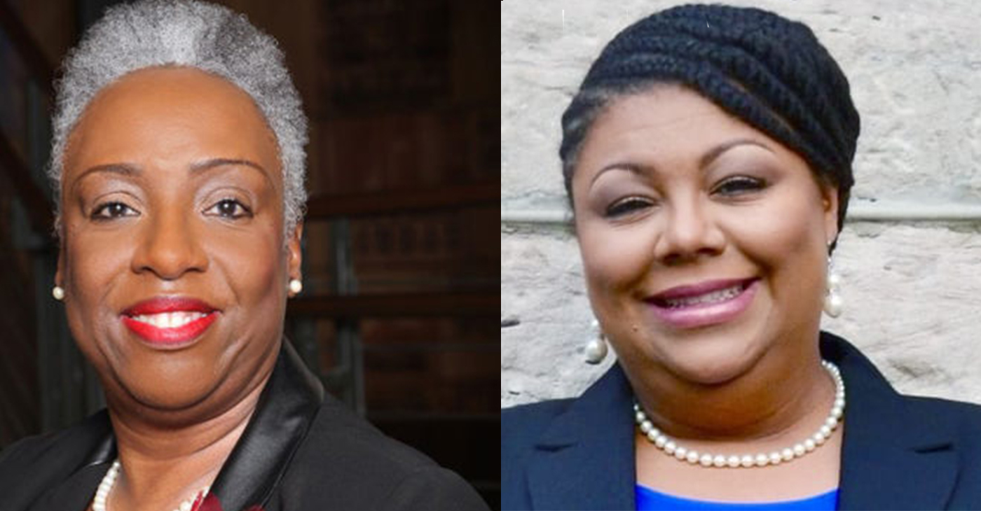 (l-r) Council At-Large Sharon Hurt and Councilwoman Delishia Porterfield