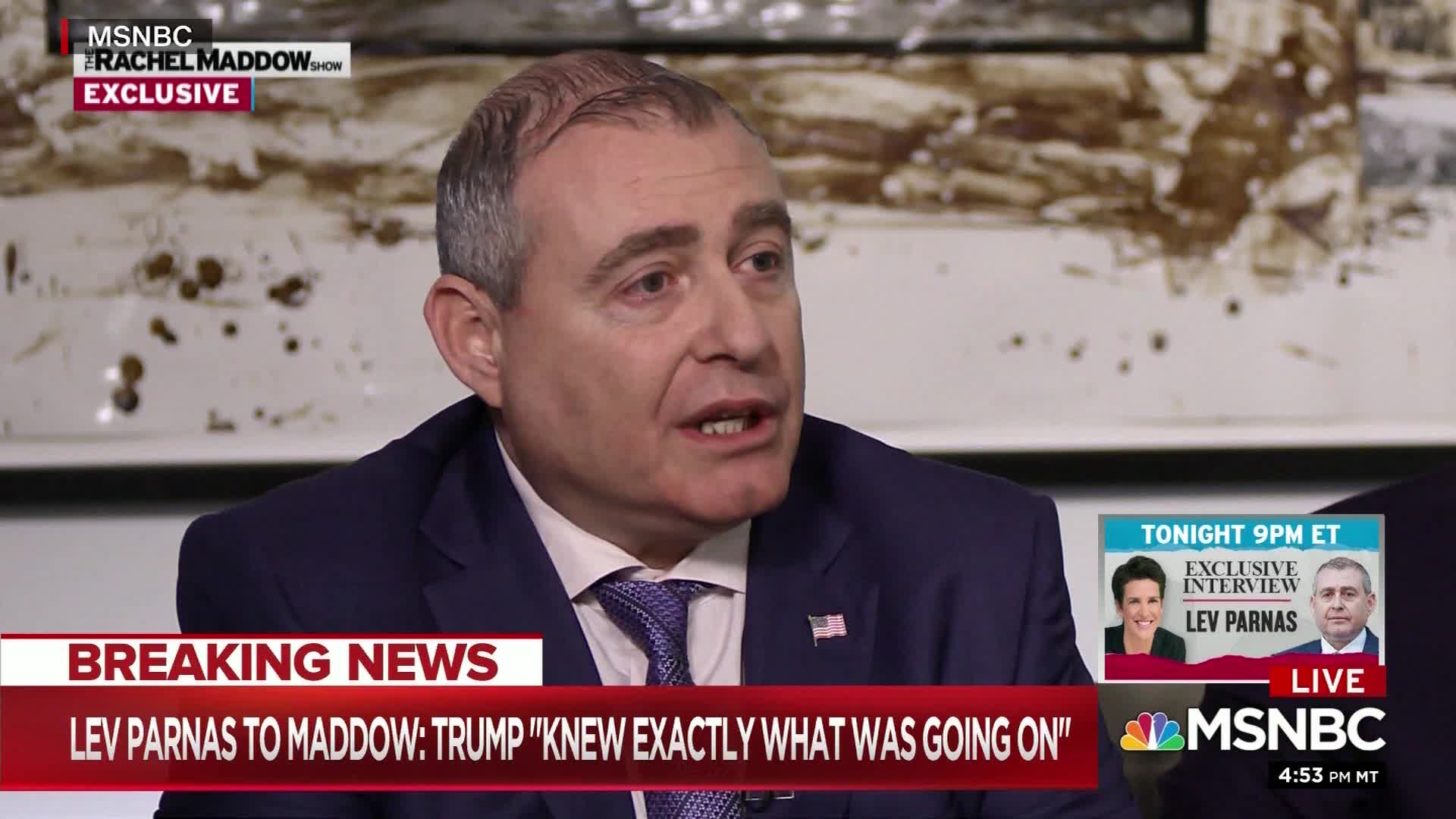 Indicted Rudy Giuliani associate Lev Parnas, a central figure in the White House's alleged Ukraine pressure campaign, said President Donald Trump "knew exactly what was going on" despite his repeated denials of wrongdoing.