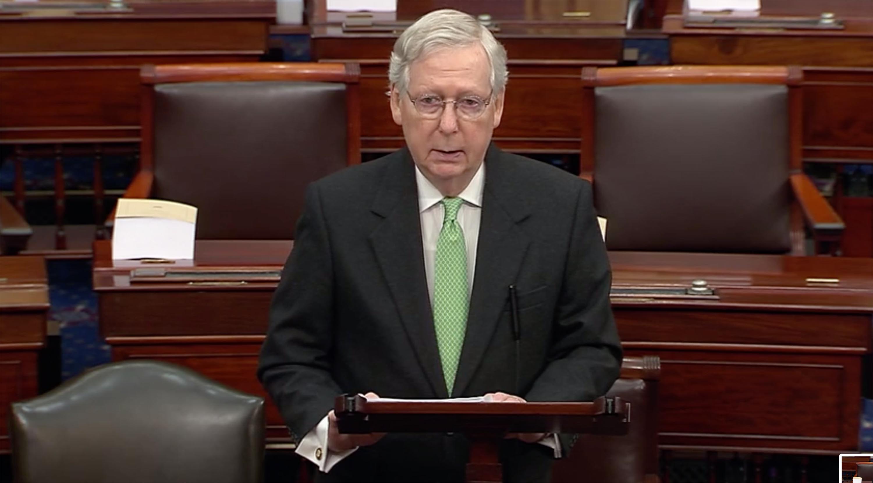 Senate Majority Leader Mitch McConnell on Tuesday rejected calls from Senate Minority Leader Chuck Schumer to allow witnesses at an expected Senate impeachment trial of President Donald Trump.