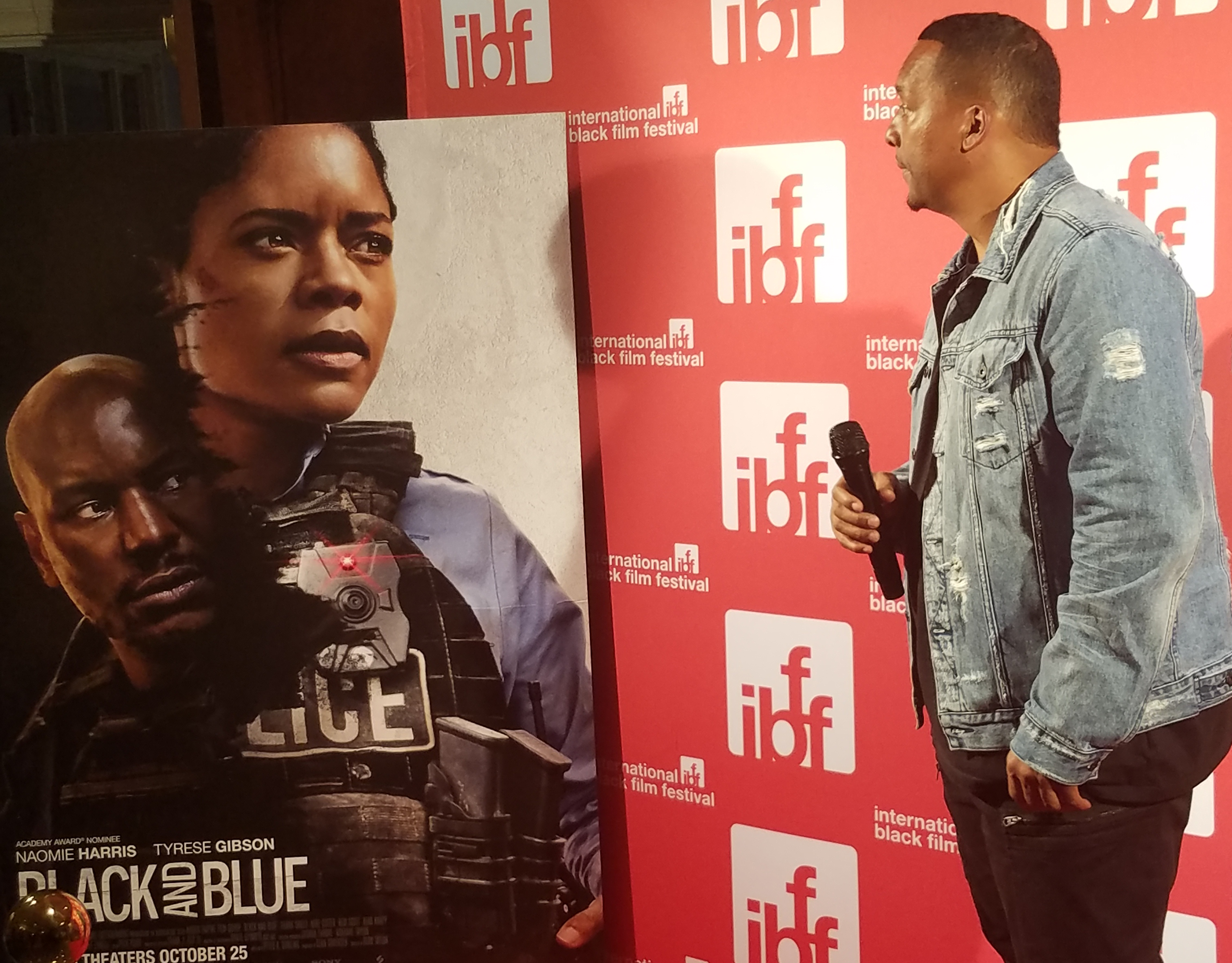 Black and Blue director Deon Taylor on the red carpet. (Photo by: Mike Patton)
