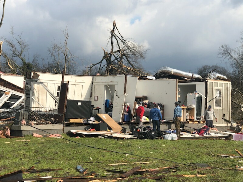 Tornado damage in North Nashville
