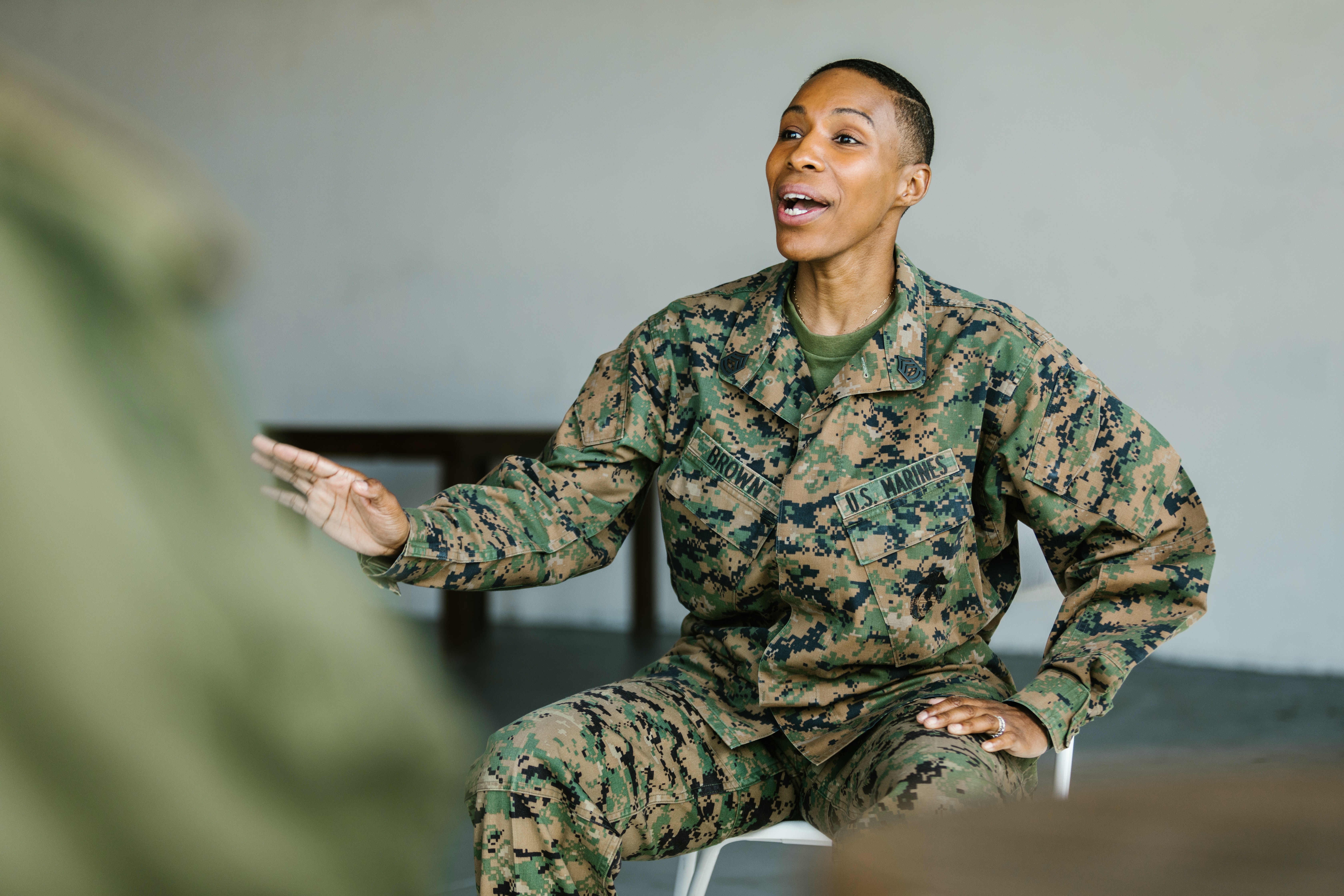 Black woman Marine. (Photo by: RODNAE Productions from Pexels)